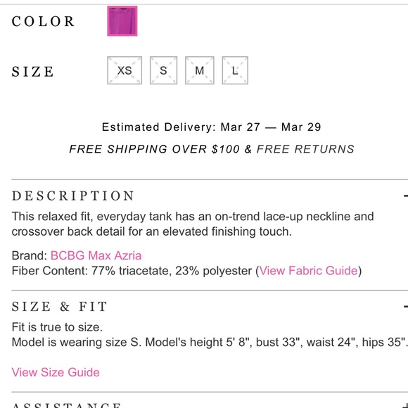 BCBG Maxazria Women’s Magenta Lace Up Sleeveless Top Size Small - Picture 4 of 10